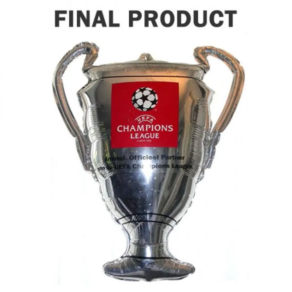 The agency developed a special shaped bangstick simulating the cup &nbsp;for retail shops during Champions League competition